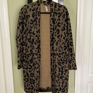 Tickles Teal leopard print cardigan